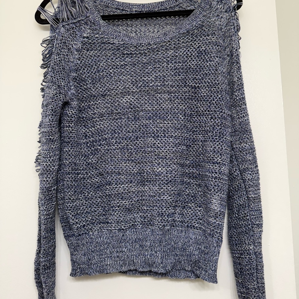 IRO Textured Knit Blue Sweater